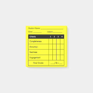 Post-it® Rubrique de classement des enseignants pour le tra
