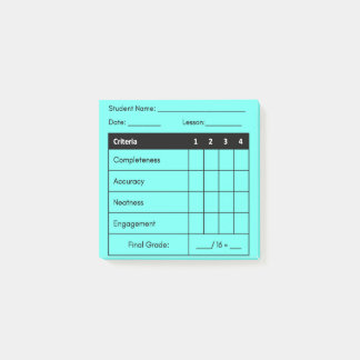 Post-it® Rubrique de classement des enseignants pour le tra