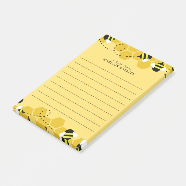 Post-it® Ruche de Bébé Abeilles Mignon (Incliné)