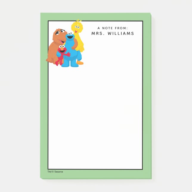 Post-it® Rue Sésame | Groupe Hug | Ajouter Votre Nom (Devant)