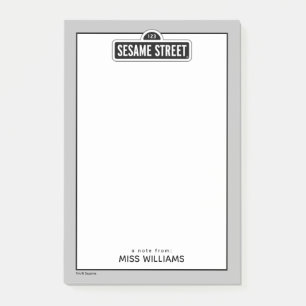 Post-it® Rue Sésame Logo B&W Ajouter Votre Nom
