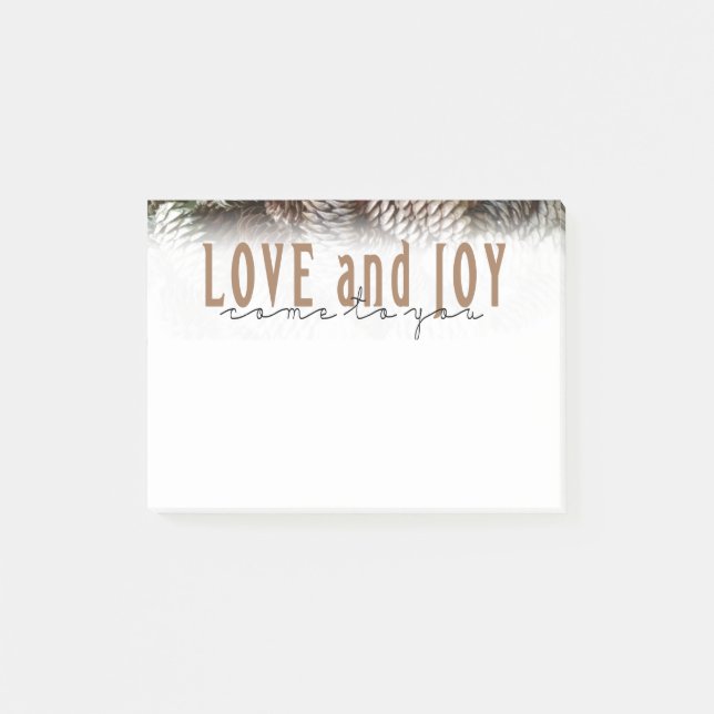 Post-it® Rustic Holiday Love and Joy Pine Cone (Devant)