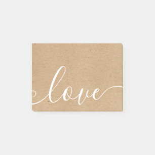 Post-it® Rustique Kraft Élégant Script Love