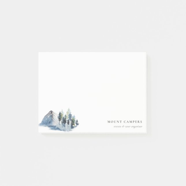 Post-it® Rustique Pine des neiges Bois aquarelle Camping Mo (Devant)