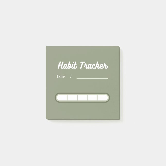 Post-it® Sage green Cute Habit Tracker Post-it Notes (Devant)