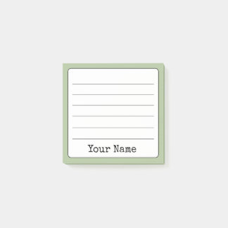 Post-it® Sage Green Retro Ajouter Votre Nom Linked
