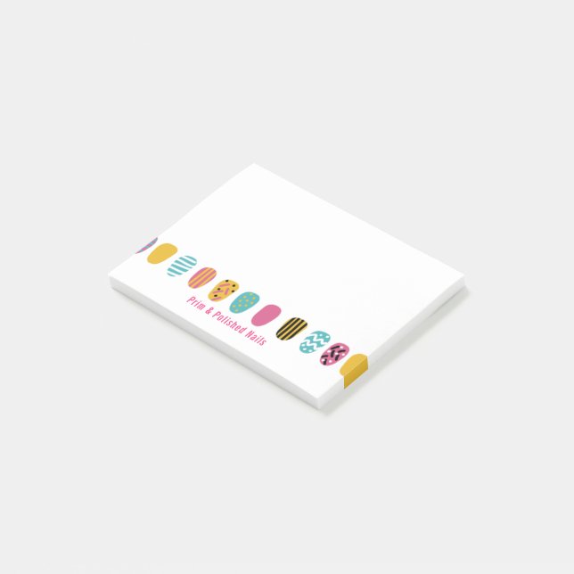 Post-it® Salon de ongles Turquoise rose Fille moderne (Incliné)