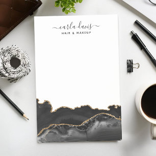 Post-it® Salon Moderne Marbre Noir Et Or Agate