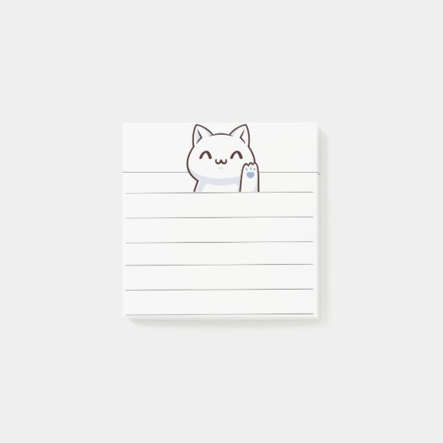 Post-it® Salut chat mignon simple (Devant)