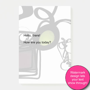 Post-it® Salutations de Philydion : Abstrait noir & blanc