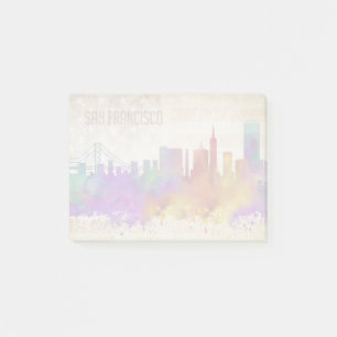 Post-it® San Francisco, horizon de ville d'aquarelle de CA
