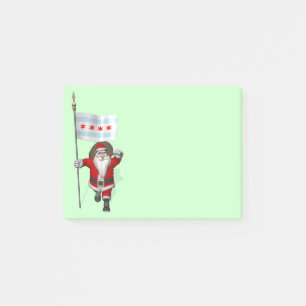 Post-it® Santa Claus Avec L'Enseigne De Chicago