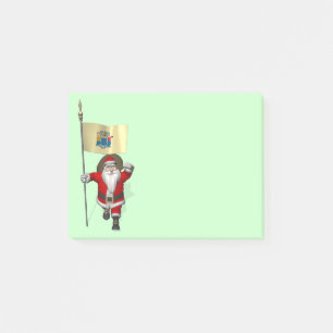 Post-it® Santa Claus Avec L'Enseigne Du New Jersey