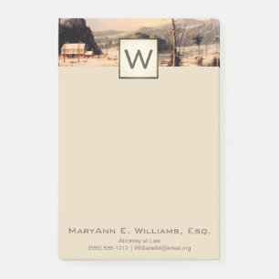 Post-it® Scène de pays avec monogramme