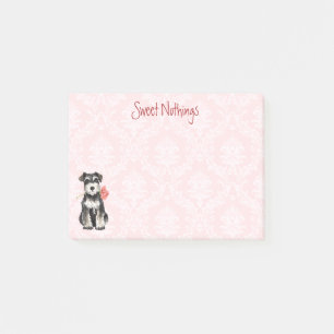 Post-it® Schnauzer de rose de Valentine mini