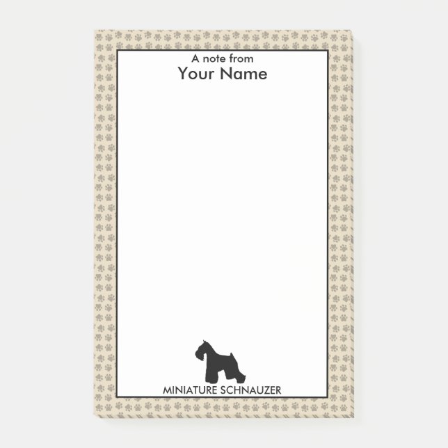 Post-it® Schnauzer miniature de couleur personnalisée et (Devant)