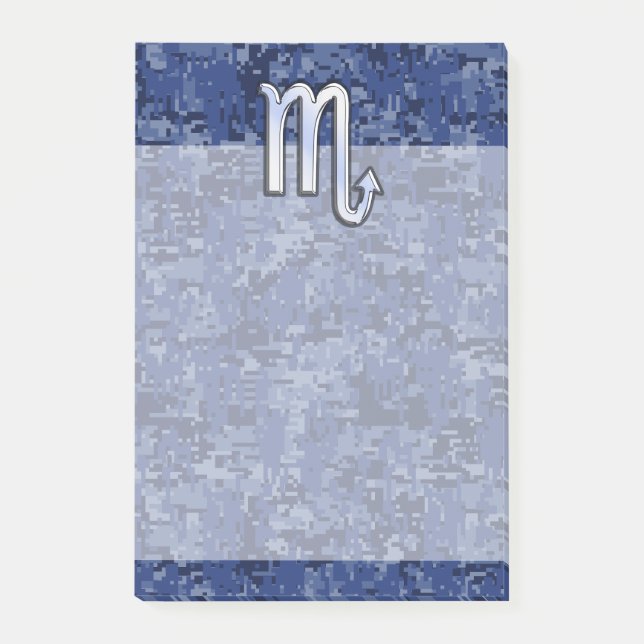 Post-it® Scorpio Zodiac Symbole de Navy Blue Camo (Devant)