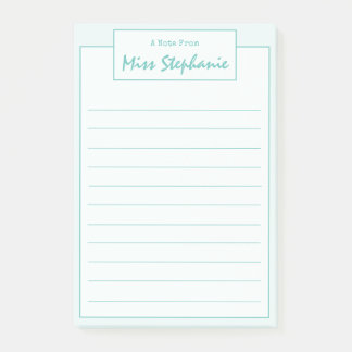 Post-it® Script bleu Turquoise coloré de l'enseignant