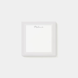 Post-it® Script de bordure blanc gris clair moderne