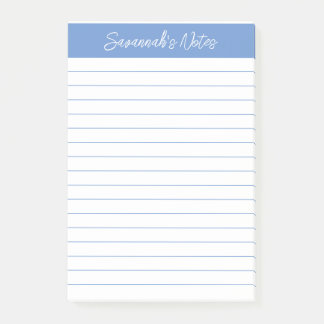 Post-it® Script Elegant Light Blue Lined Personalized
