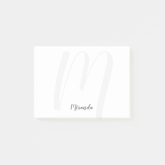 Post-it® Script moderne Monogramme personnalisé et nom (Devant)