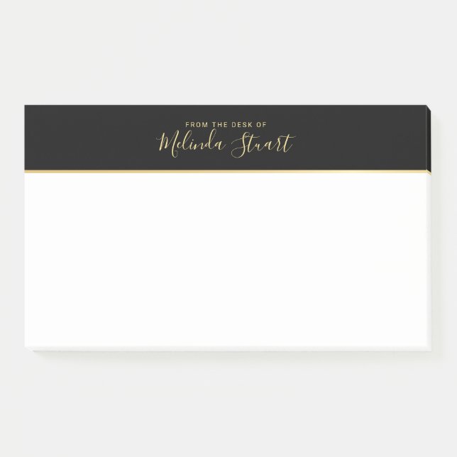Post-it® Script moderne professionnel noir et or (Devant)