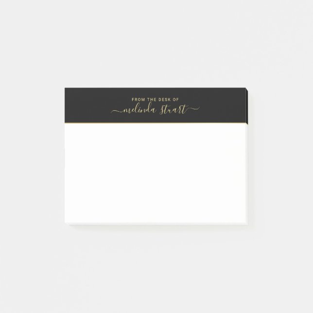Post-it® Script moderne professionnel noir et or (Devant)