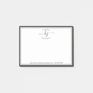 Post-it® Script Monogramme Blanc Gris Du Bureau De Post-