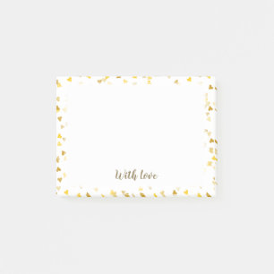 Post-it® Script With Love Cœurs Dorés