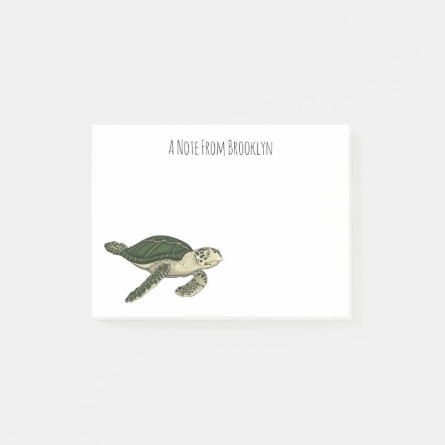 Post-it® Sea turtle cartoon (Devant)