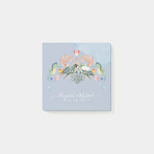 Post-it® Sea Turtle Wedding Featuring Bride and Groom