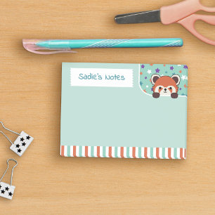 Post-it® Seafoam Green Cute Red Panda Peekabo Vos Notes
