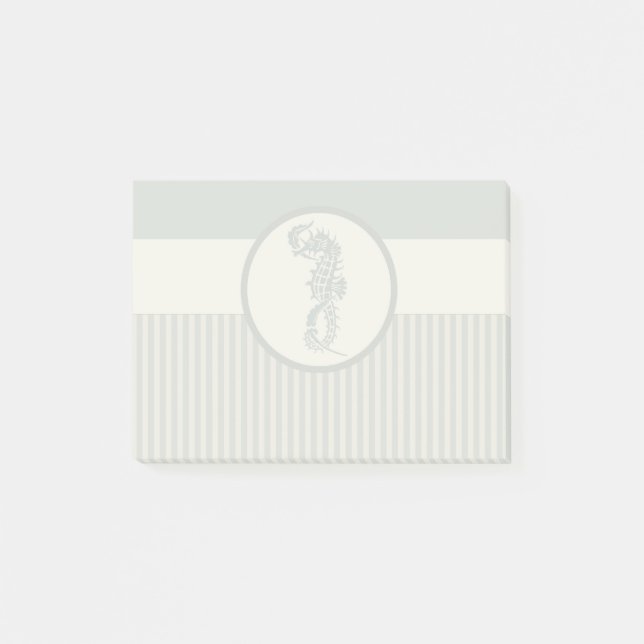 Post-it® Seahorse Bleu Classique Nautique Élégant (Devant)