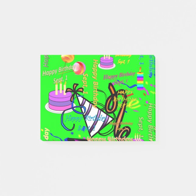 Post-it® sept, 1 anniversaire de enfant (Devant)