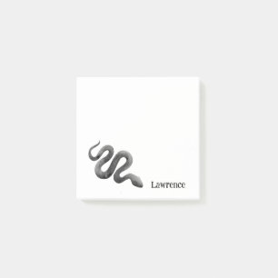 Post-it® serpent de charbon noir aquarelle personnalisé