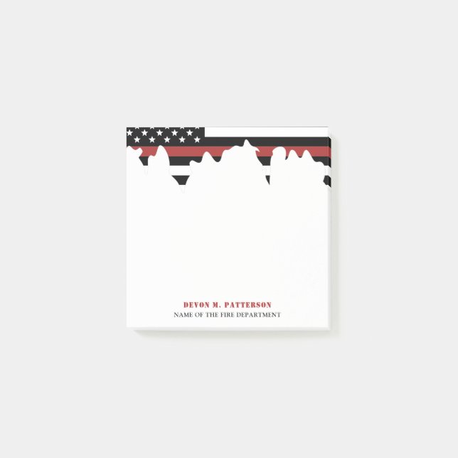 Post-it® Service d'incendie de la ligne rouge mince (Devant)