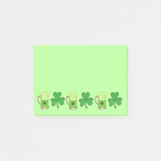 Post-it® Shamrock vert Clover Beer Mug St. Patrick's Day (Devant)