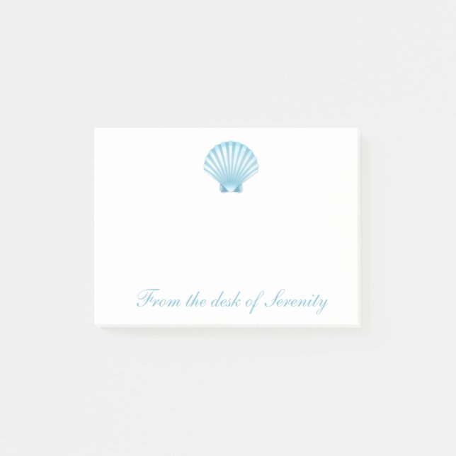 Post-it® Shell Nautical Blue Seashell Beach Ocean Dreams (Devant)