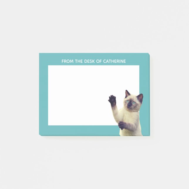 Post-it® Siamese Kitten personnalisé Turquoise bleu (Devant)