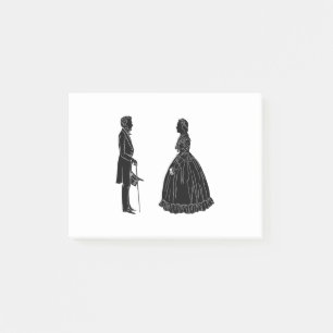 Post-it® silhouette d'abraham lincoln et de mary todd linco