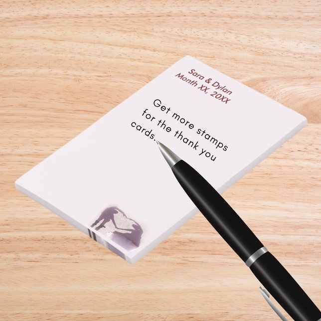 Post-it® Silhouette de couple nuptiale Coeur en Mariage de  (Bridal Couple Silhouette Heart in Sand Wedding Post-it Notes)