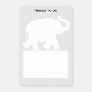 Post-it® Silhouette d'éléphant sur des choses à faire gris