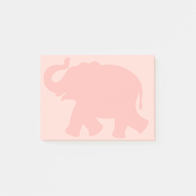 Post-it® Silhouette des éléphants roses (Devant)