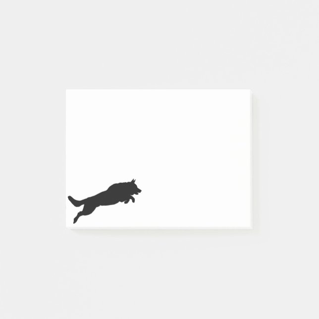 Post-it® Silhouette du chien de berger allemand sautant (Devant)