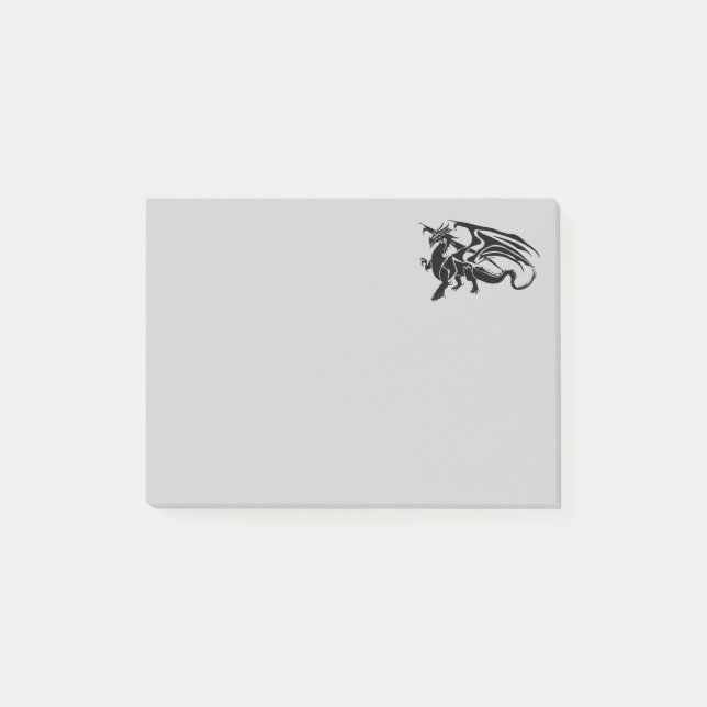 Post-it® Silhouette noire de dragon (Devant)