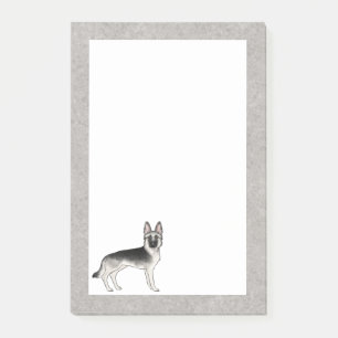 Post-it® Silver Sable Allemand Berger Cartoon GSD Chien Gre