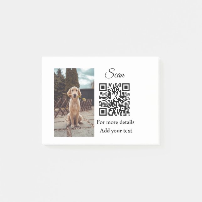 Post-it® Simple animal name details QR code add text photo  (Devant)