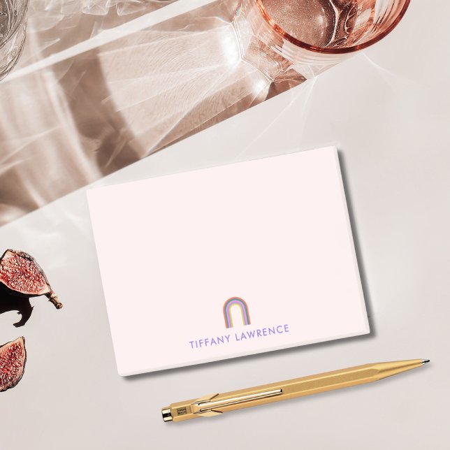 Post-it® Simple arc-en-ciel rose pâle Personnalisé (Simple Rainbow Blush Pink Personalized Post-it Notes
)