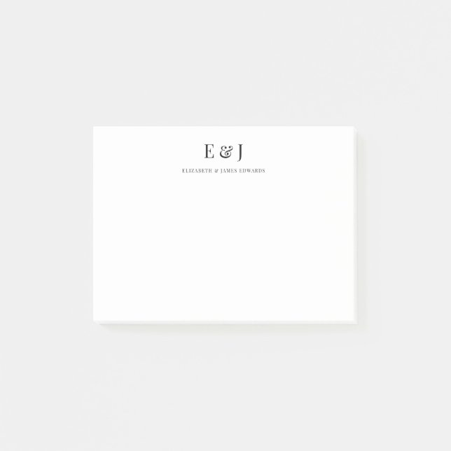 Post-it® Simple classique élégant Ampersand Couple Initial (Devant)