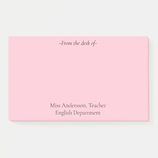 Post-it® Simple du bureau de l'enseignant (Devant)